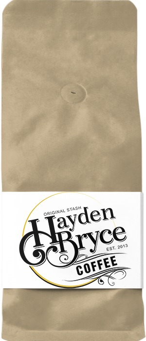 Hayden Bryce Coffee Original Stash dark roast coffee bag, 12oz, small batch family roasted